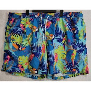 No Boundaries Men's Swim Trunks 3XL 48/50 Jungle Birds Shorts N.W.O.T Quick Dry